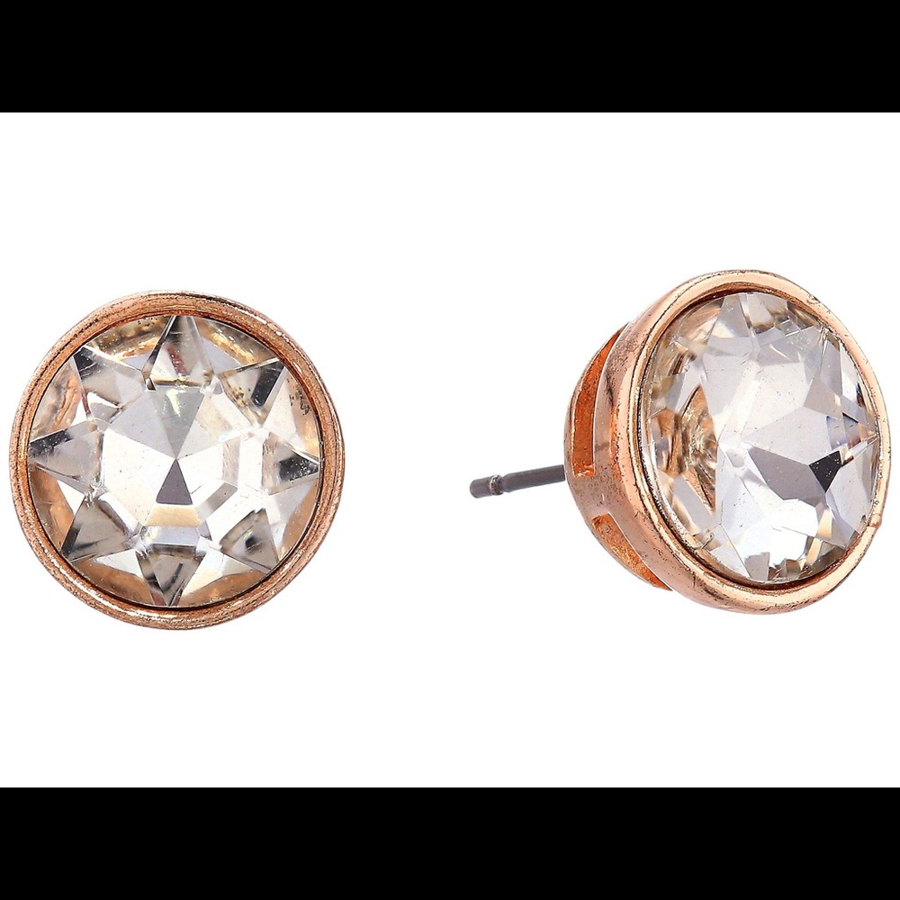 NWT Betsey Johnson Crystal/Rose Gold Stud